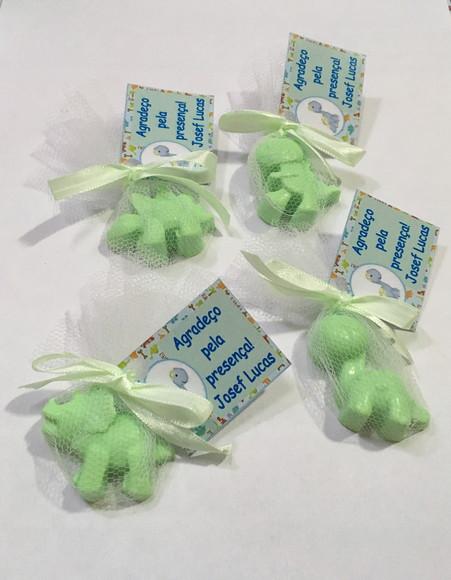 Sabonetes Dinossauros no Tule com Tag /
