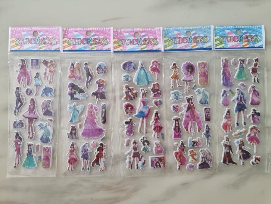 Kit 03 Cartelas de Adesivos 3d Mangá Yeloli Ye Luoli Bolha Alto 