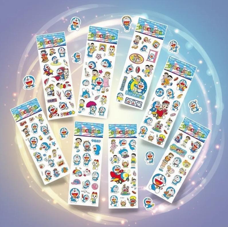 02 Cartelas de Adesivos Doraemon 3d Bolha Alto Relevo ~