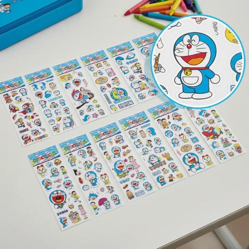 02 Cartelas de Adesivos Doraemon 3d Bolha Alto Relevo ~