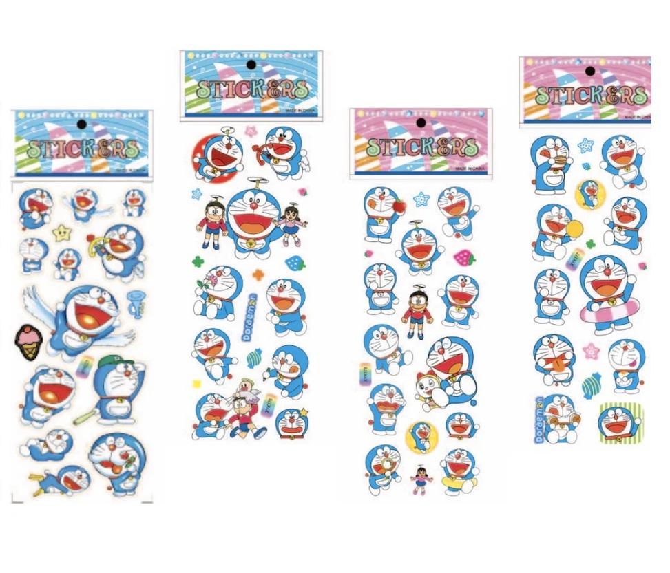 02 Cartelas de Adesivos Doraemon 3d Bolha Alto Relevo ~
