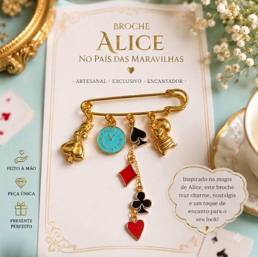 Broche Temático Alice No País Das Maravilhas, Modelo 02