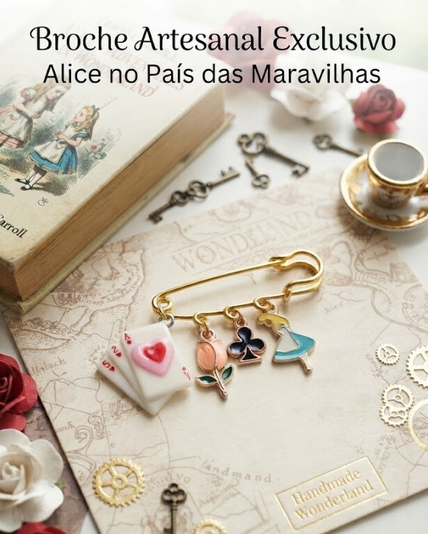 Broche Temático Alice No País Das Maravilhas, Modelo 04