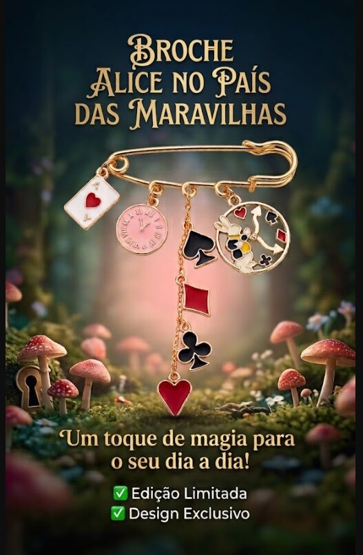 Broche Temático Alice No País Das Maravilhas, Modelo 06