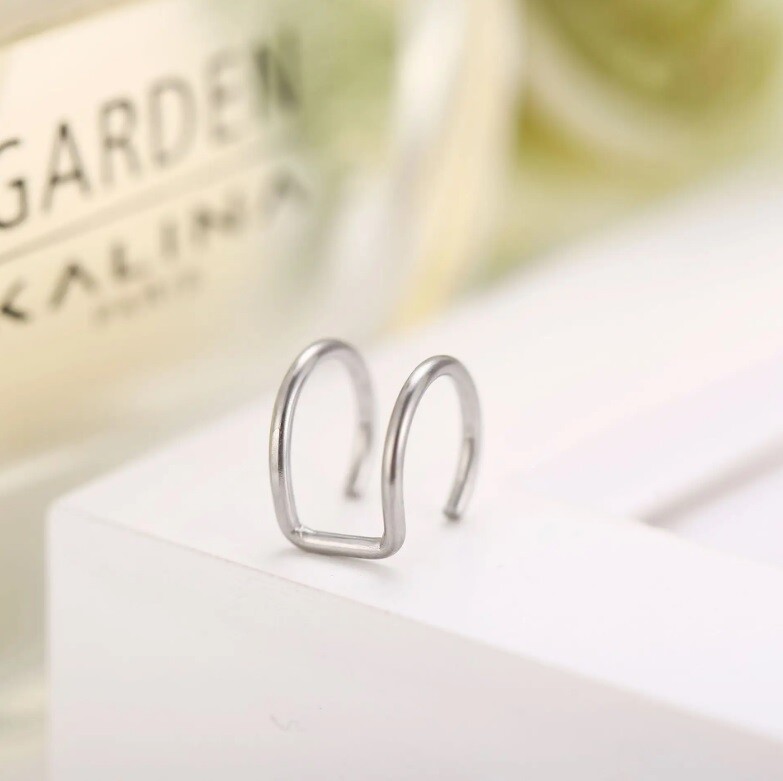 Kit 05 Piercing Auricular Fake na cor Prateado