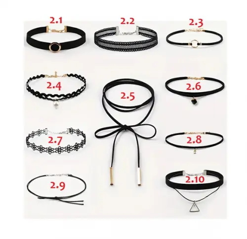 01 Chocker Gargantilha Cordão Bijoux - Vários Modelos ~