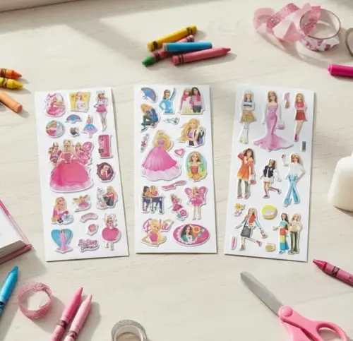 02 Cartelas de Adesivos 3d Bolha em Alto Relevo Barbie ~