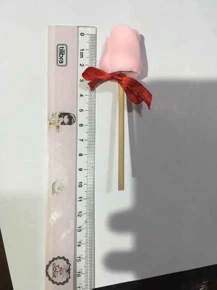 15 Sabonete Artesanal Flor no Palito Mini Rosa com Tag ~