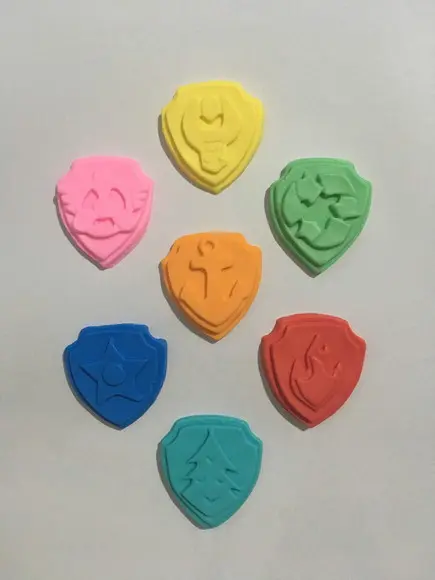 60 sabonete mini escudo patrulha canina no tule com tag