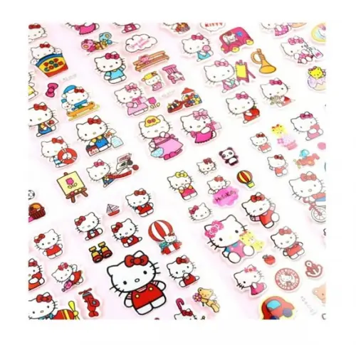 Kit 02 Cartelas de Adesivos Hello Kitty Bolha Alto Relevo ~