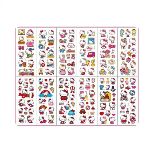 Kit 03 Cartelas de Adesivos Hello Kitty Bolha Alto Relevo ~