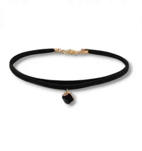 Kit 04 Gargantilha Chocker Colar Preto Bijoux ~