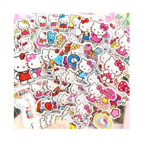 Kit 05 Cartelas de Adesivos Hello Kitty Bolha Alto Relevo ~