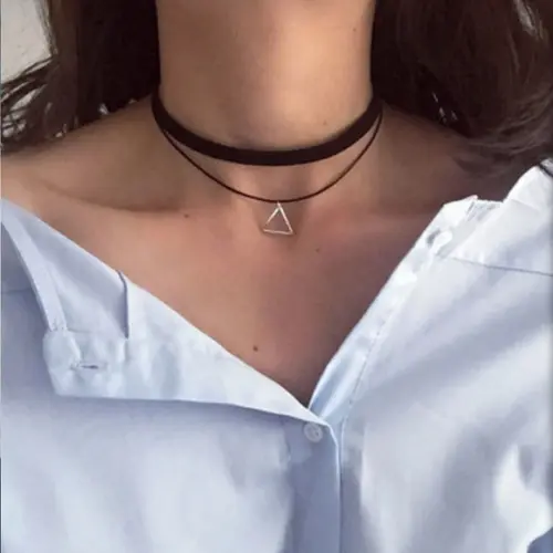Kit 10 Gargantilha Chocker Colar Preto Bijoux Modelo 02 ~