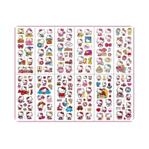Kit 05 Cartelas de Adesivos Hello Kitty Bolha Alto Relevo ~