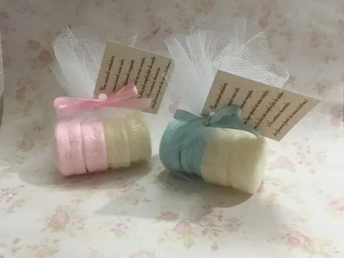 Kits Sabonete 4 Macarons no Tule com Tag