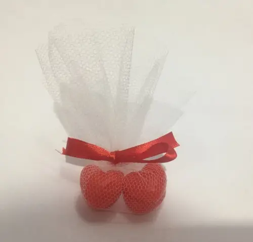 Mini Sabonetes Corações no Tule (4 Corações no Tule)