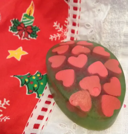 Sabonete Artesanal com Corações (natal)