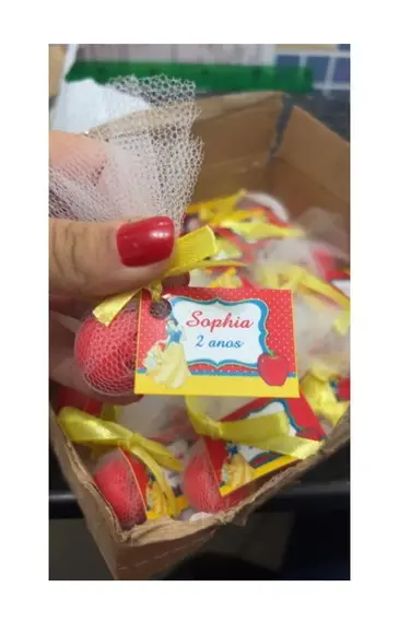 Sabonete Artesanal Maçã no Tule com Tag ~