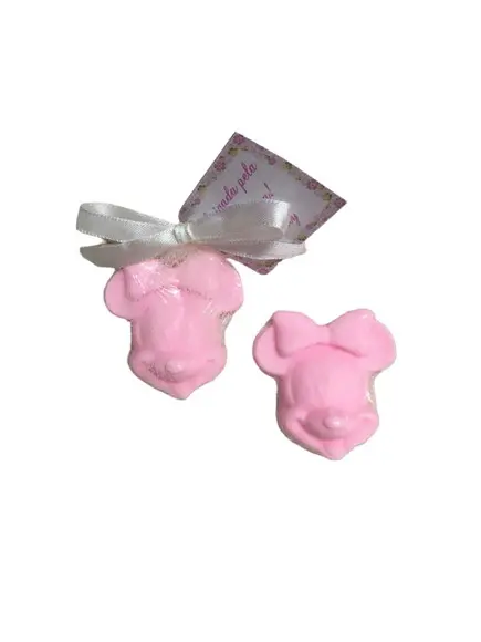 Sabonete Artesanal Mickey ou Minnie no Tule com Tag /