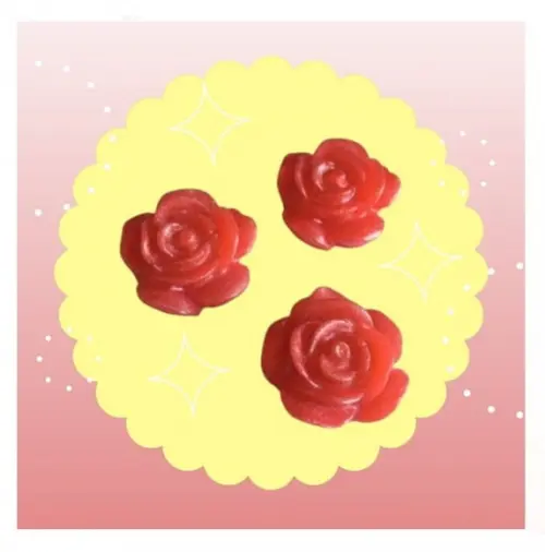 Sabonete Artesanal Mini Flor Mini Rosa Perolada ~