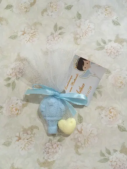 Sabonete Balão e Coração no Tule com Tag /