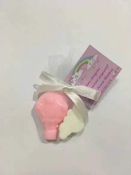 Sabonete Balão e Nuvem no Tule com Tag /