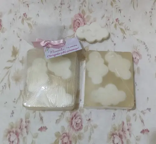 Sabonete Barra Nuvem Chuva de Amor de de Bençãos no Tule Tag