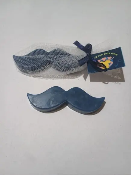 Sabonete Bigode no Tule com Tag Dia dos Pais Novembro Azul