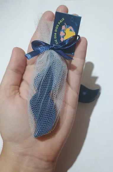 Sabonete Bigode no Tule com Tag Dia dos Pais Novembro Azul