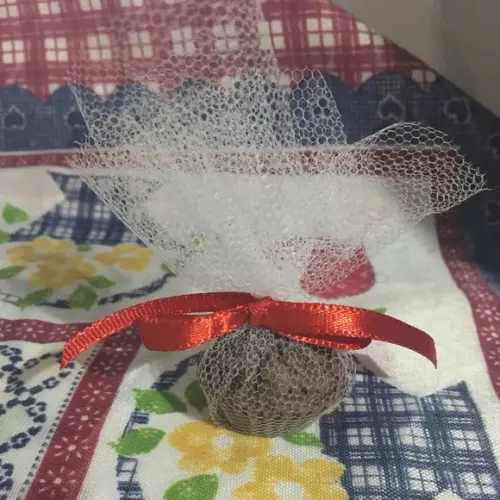 Sabonete brigadeiro no tule