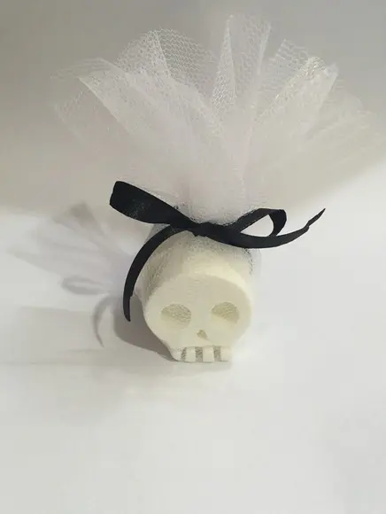 Sabonete Caveira Halloween no Tule com Tag