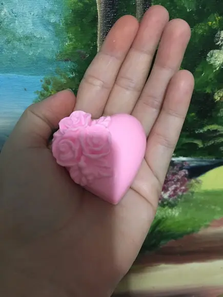 Sabonete Coração com Flor Dia das Mãe