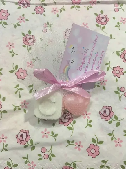 Sabonete Letra e Mini Coração no Tule com Tag /
