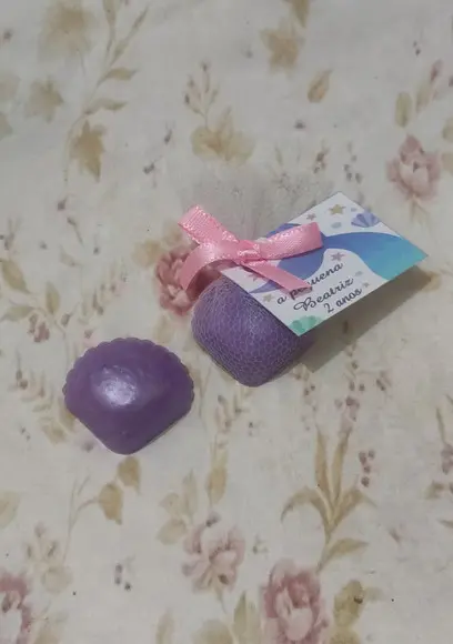 Sabonete Mini Concha no Tule com Tag