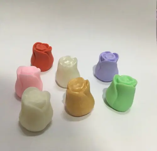 Sabonete Mini Rosa Dia da Mulher no Tule e Palito com Tag ~