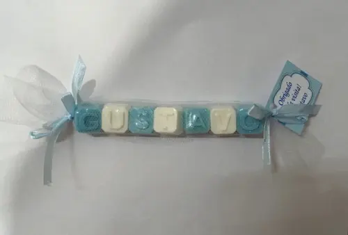 Sabonete Nome com 7 Letras no Tule com Tag o