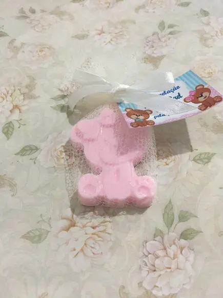 Sabonete Urso Chá Revelação no Tule com Tag /