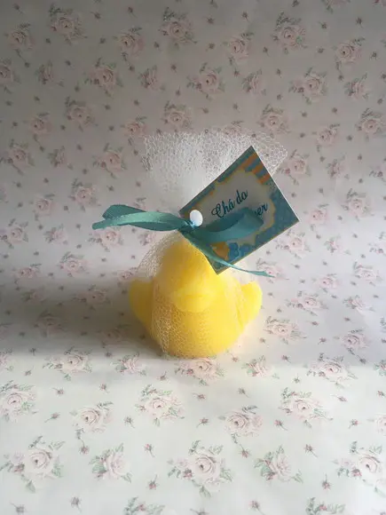 Sabonetes Artesanais Pato 3d no Tule com Tag