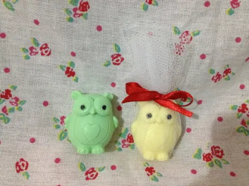 Sabonetes Corujas no Tule (sem Pintura nos Olhos) com Tag