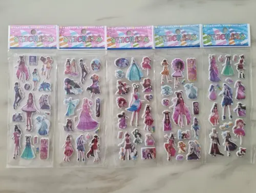 02 Cartelas de Adesivos Mangá Yeloli Ye Luoli 3d Bolha Alto Rele