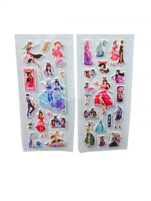 Kit 03 Cartelas de Adesivos 3d Mangá Yeloli Ye Luoli Bolha Alto 