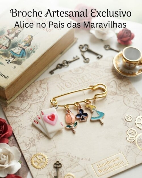Broche Temático Alice No País Das Maravilhas, Modelo 04