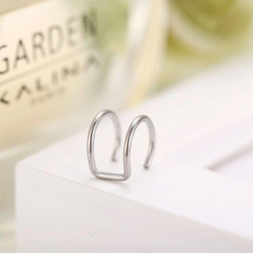 Kit 05 Piercing Auricular Fake na cor Prateado