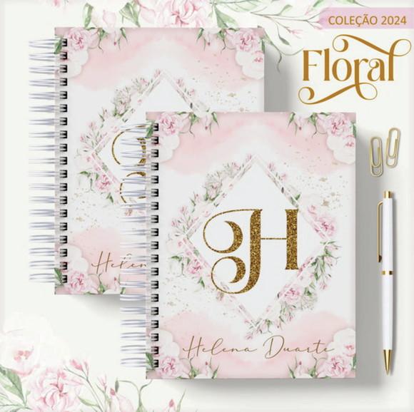 Arquivo Digital Agenda 2024 Floral Rosa Clean