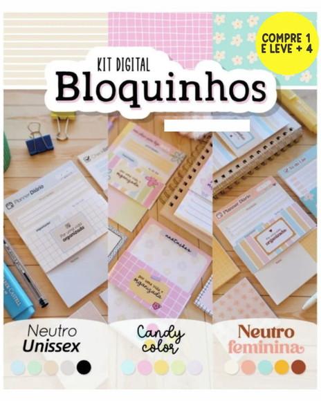 Arquivo Digital Bloquinhos Candy, Neutro, Unissex e Feminina
