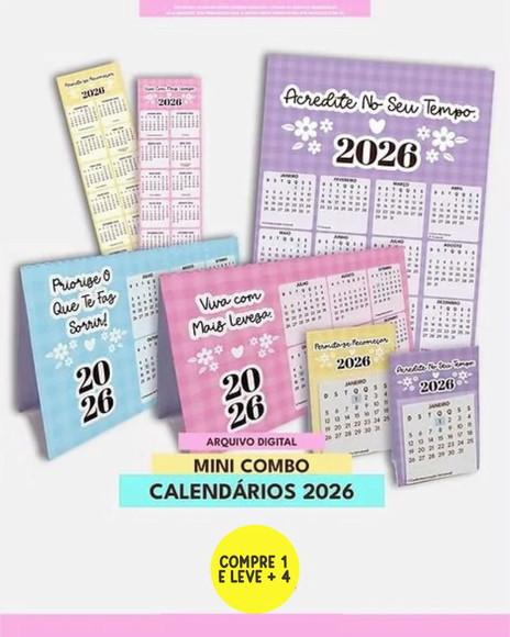 Arquivo Digital Calendários Fofo 2026