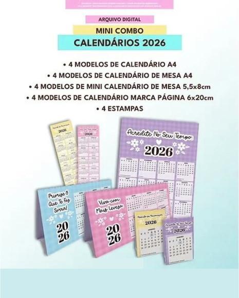 Arquivo Digital Calendários Fofo 2026