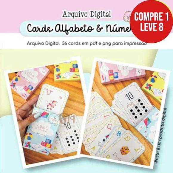 Arquivo Digital Cards com Caixa Alfabeto & Números