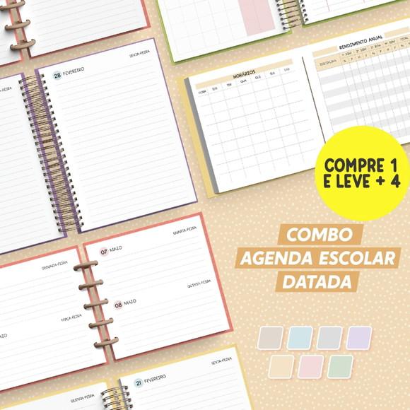 Arquivo Digital Combo Agenda Escolar 2026 Datada, A5 e Mini